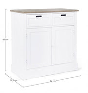 Sideboard in MDF two doors two drawers Bianca DOROTEA 84x39,5x h85 cm