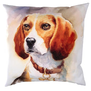 Fabric cushion with white dog cm43x43