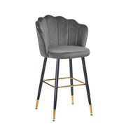 Grey Velvet Estro Stool with Gold Terminals 50x55x110 cm
