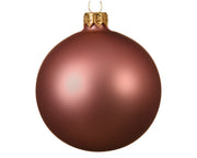 Velvet Pink Matte Glass Christmas Ball Ornament 8cm