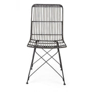 Contemporary style chair in steel and black kubu LUCILA 45x55x h85 cm