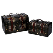 Rectangular black wooden box 1-2 cm29x19h19