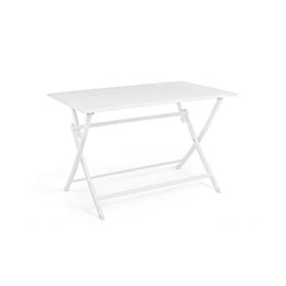 Outdoor table in White aluminum ELIN 110x70x h71 cm