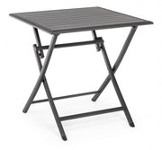 Folding outdoor table in anthracite aluminum ELIN 70x70x h71 cm