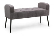 Gray design style velvet bench