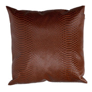 Squared brown eco-leather cushion cm38x38