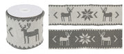 6x Gray Reindeer Doubleface Ribbon