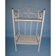 New jessica narrow metal shelf 2 floors white brush cm25x23h48