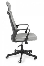 Office chair with gray fabric armrests