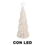 Glass led tree with white star cm ø9,5h26