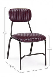 Vintage bordeaux Debbie chair in eco-leather