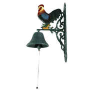 Cast iron bell colored rooster cm23x13h36