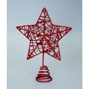 Star tip with red glitter and metal cm 18 x 15 h