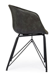 Warhol vintage anthracite eco-leather chair