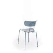 Polypropylene chair with blue seat