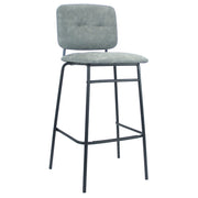 Modern and Comfortable Grey Faux Leather Stool with Black Legs