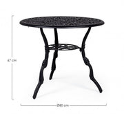 VICTORIA Anthracite aluminum outdoor table diameter 80 x h67 cm