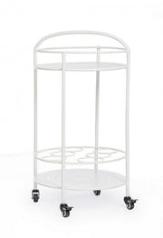 White steel bottle trolley