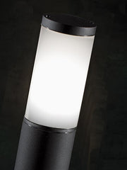 Cast Aluminum Pole with Opal Diffuser - 180mm Height, 60mm Diameter - IP43, 25W Black