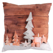 Brown led decoration fabric cushion cm40x40