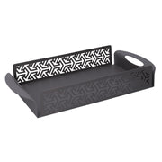 Rectangular dark gray arrows metal tray cm41x20h6,5