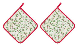 Set of 8 Holly Pot Holders