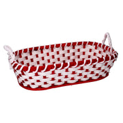 Oval red wicker basket cm60x37h14