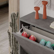 Gray Retro Flip Shoe Cabinet 73 x 26 x 82.5 cm