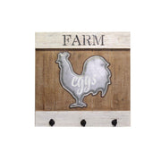 Hen wooden hanger 3 places cm40x40x7,5