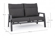 2 seater sofa with reclining cushions with Kledi anthracite cushions