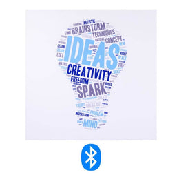 Bluetooth panel with ice white light bulb print