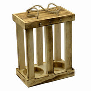 Rustic wood wine bottle holder cm20,3x11,8h25,6