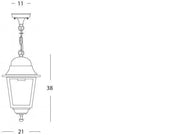 Large suspension E27 black square line