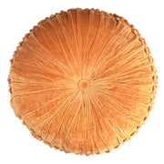 Orange velvet cushion cm ø40h12