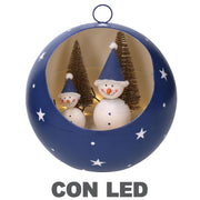 Blue led metal sphere cm ø22h22