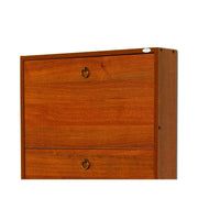 Slim shoe cabinet in melamine wood 5 flaps antique walnut h.180x65x15 cm