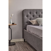 Dark Grey Idra Double Storage Bed with Buttoned Headboard L 170 x W 207.5 x H 114 cm