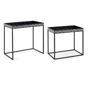 Set of 2 Inky black metal coffee tables