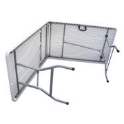 Foldable folding table in white resin with iron structure 244X76X74 EG45065