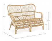 CLARITA two seater rattan outdoor sofa 119x83x h87 cm