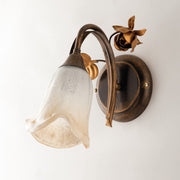 Wall lamp in iron brown gold leaves one light 23x h26 cm