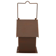 Brown metal lantern with star 14x10h16,5 cm