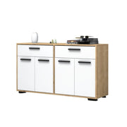 Multipurpose sideboard with four doors and two drawers White Oak TRUVA 140x40x h78 cm