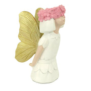 White fairy resin vase holder with gold wings cm10x16h22