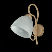 Ivory iron wall light one light Alabaster White glass shade 22x h25 cm