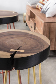 Atmosphere style gold wooden bar stool