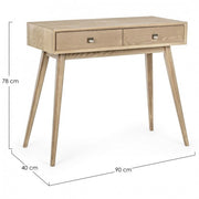 Alannis console 2 drawers in melamine wood