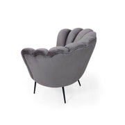Orel shell armchair in gray velvet