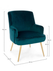 Clelia deep armchair with velvet effect