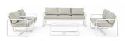 Outdoor coffee table in aluminum White MERRIGAN 105x62x h38 cm